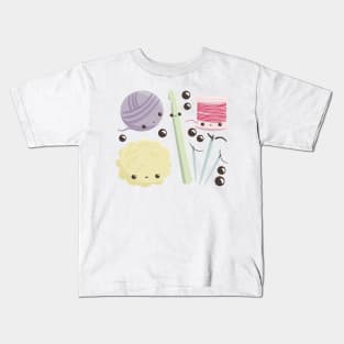 Pastel colour Crochet cute - kawaii craft supplies Kids T-Shirt